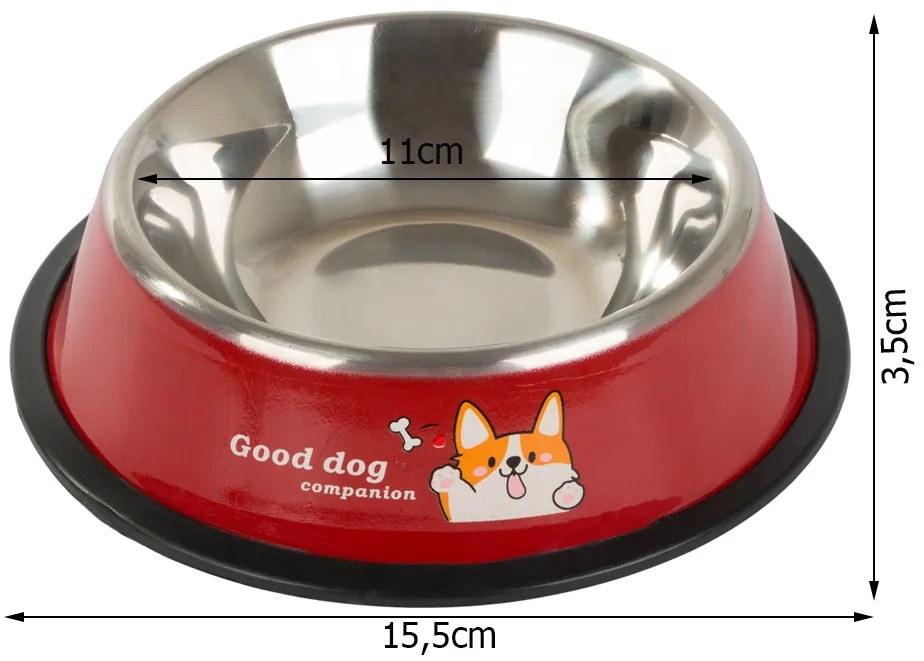 Bol din oțel inoxidabil pentru câini/pisici CAT&DOGS 150 ml - mai multe culori Culoare: Albastru