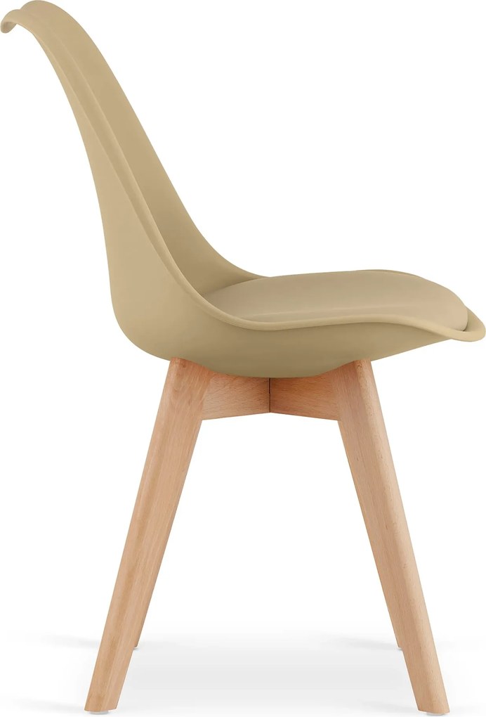 OFERTA Scaun bej BALI MARK cu picioare din lemn de fag Calitate II