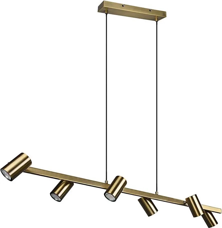 Trio - Candelabru suspendat MARLEY 6xGU10/35W/230V, finisaj alamă