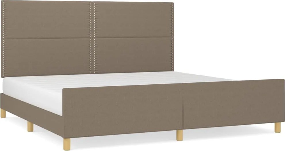 vidaXL Cadru de pat fără saltea, gri taupe, 200x200 cm, textil