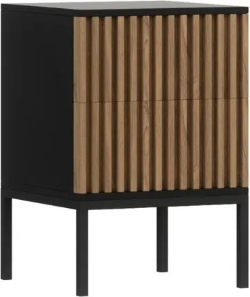 OFERTA Noptiera MEORATI 40x40cm, negru/artisan stejar Clasa II.