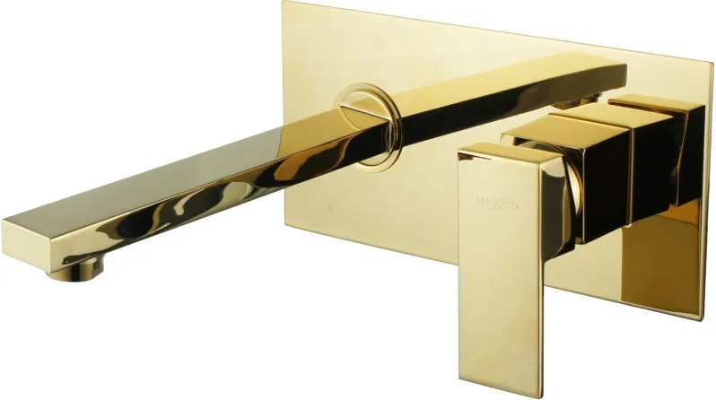 Mexen Cube baterie de chiuvetă încastrată, aurie - 73115-50