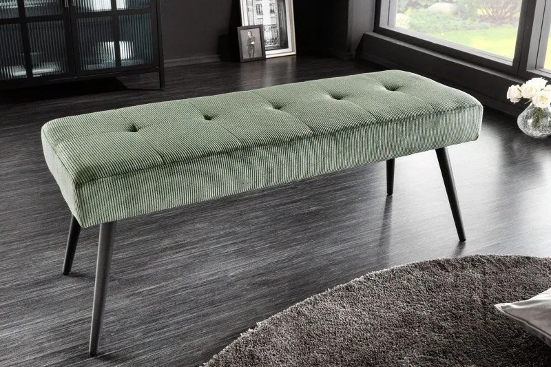 Bancheta tapitata design modern Boutique 100cm, verde