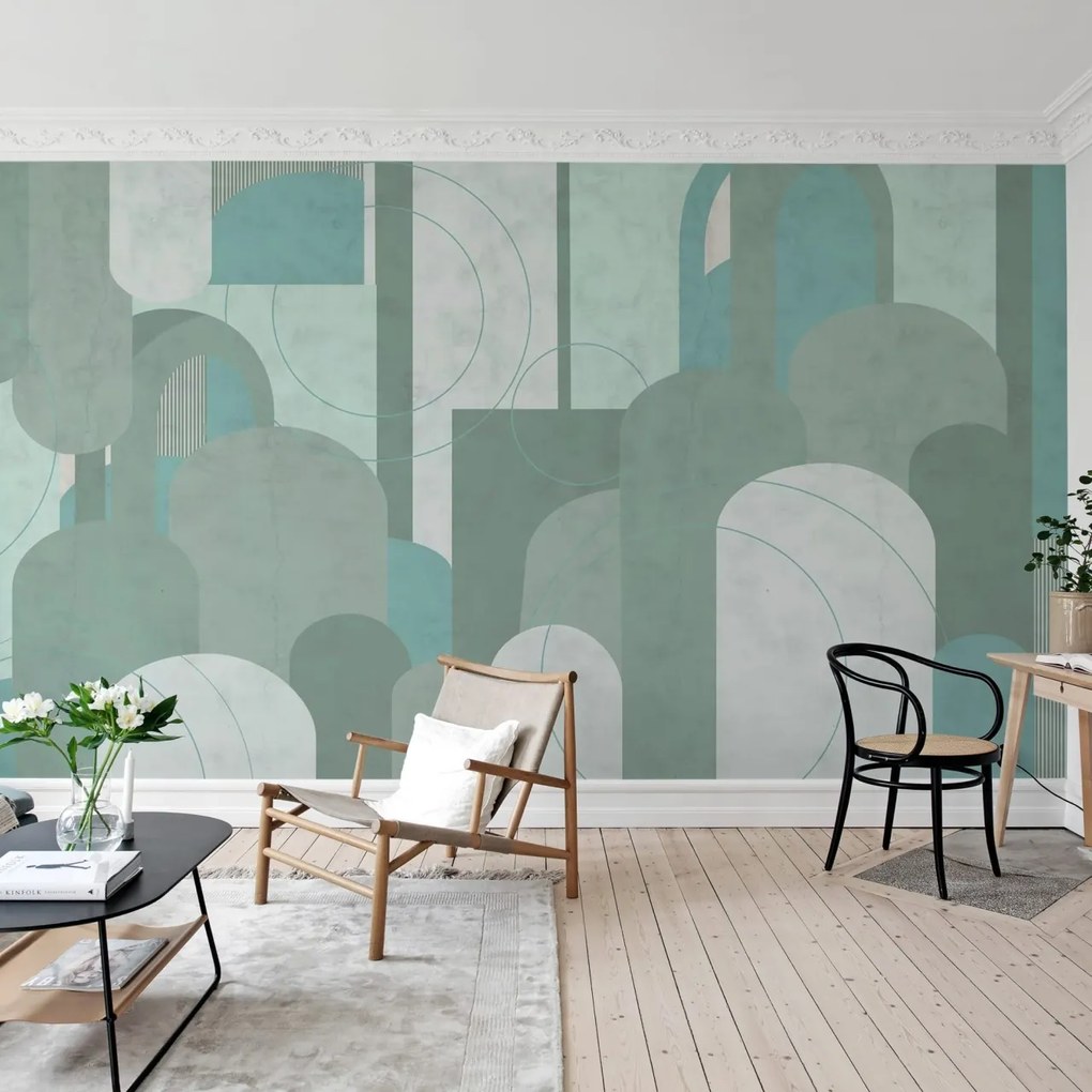 Fototapet, Lovely Arches, Green, Rebel Walls