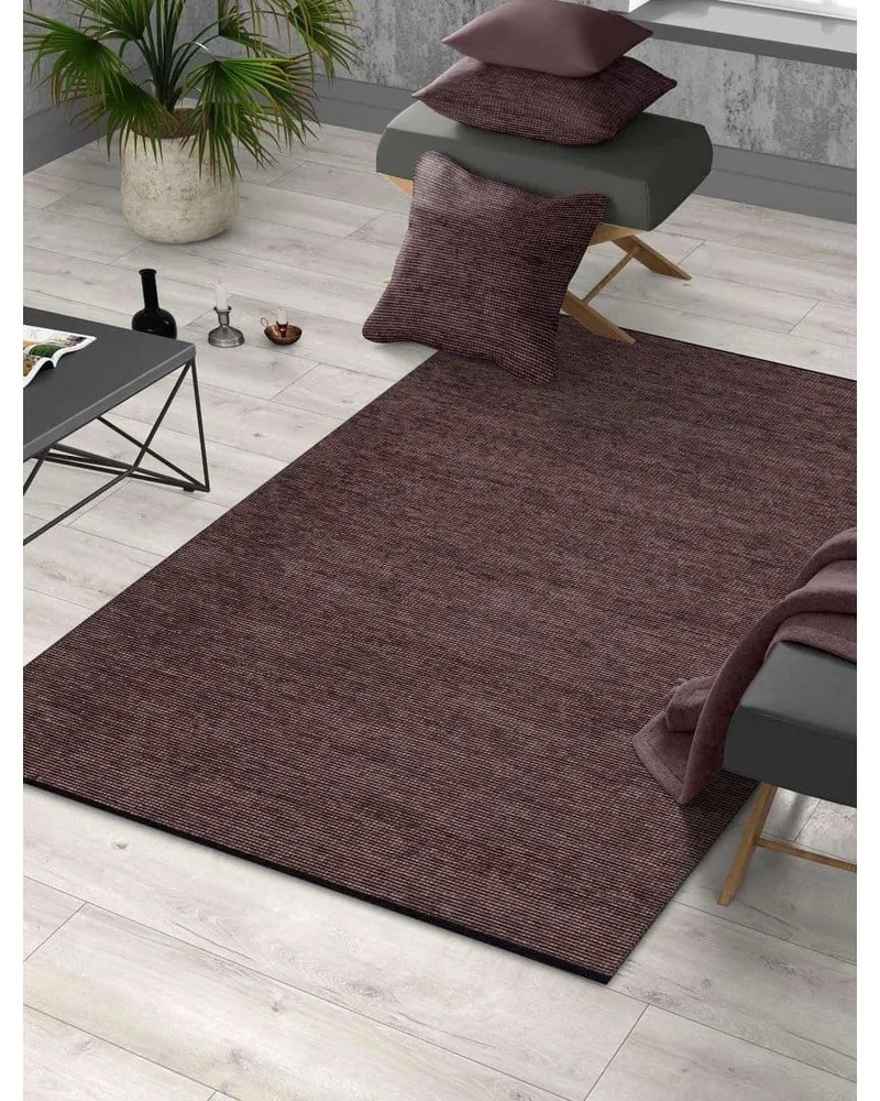 Covor tip traversă burgundy/negru lavabil din bumbac 80x200 cm Bendigo – Vitaus