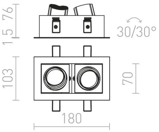 Spot LED încastrat BONDY 2xLED/7W/230V RED-Design Rendl-R12857