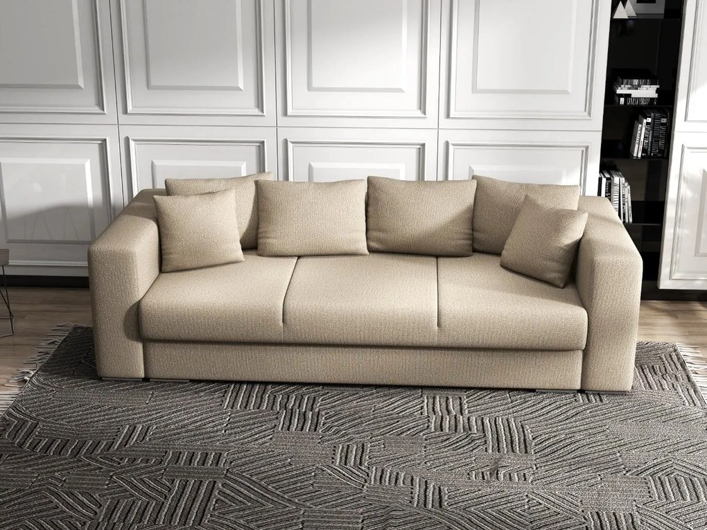 Canapea extensibilă dumonde cu ladă de depozitare si sezut confortabil din spuma high-density, Gloria Enjoy Camel 240x100 cm