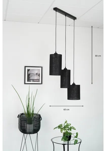 Brilagi - Lustr TUBES 3xE27/15W/230V negru pe cablu