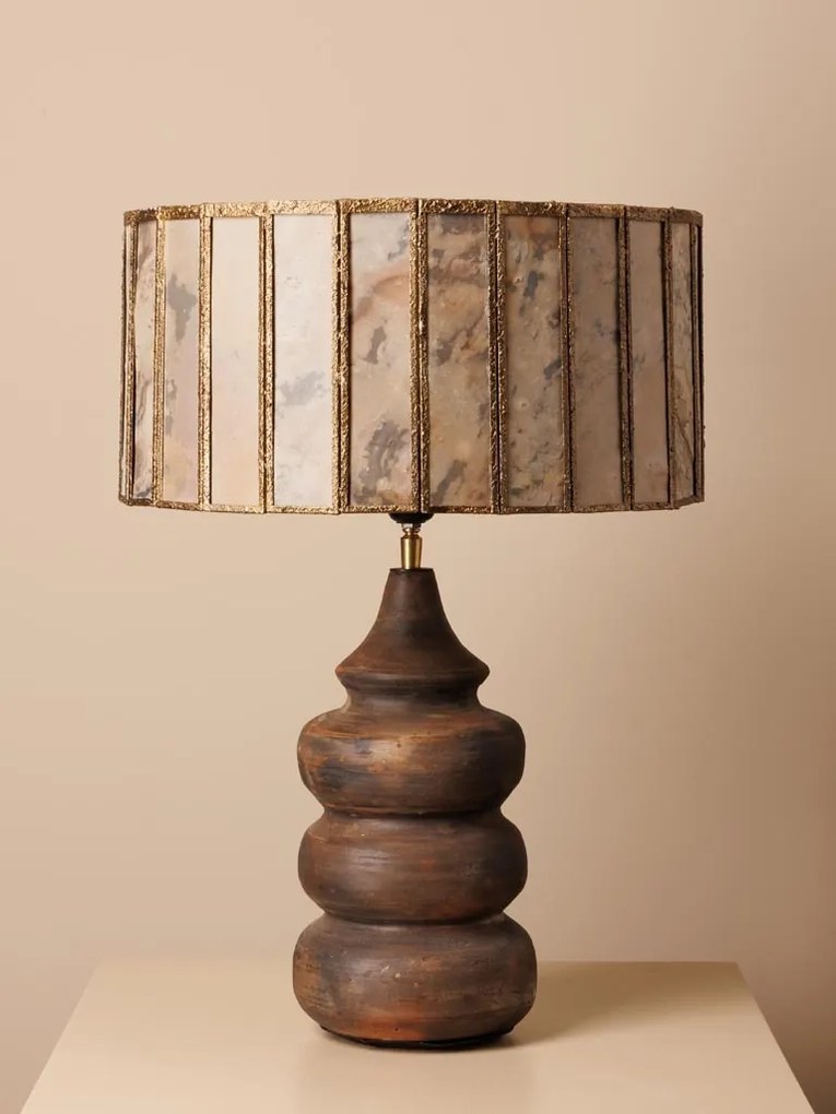 Lampa de masa, din ceramica si metal, D40cm, Tierra