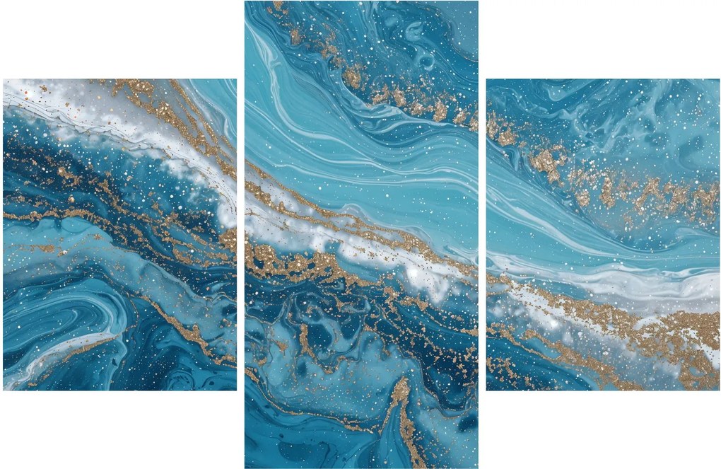 Tablou - Marmură bleu cu aur I. (90x60 cm)