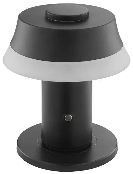Brilliant KINICH lampă de masă LED reglabilă, tactilă, reîncărcabilă, 2,5W/5V, 2700K, negru