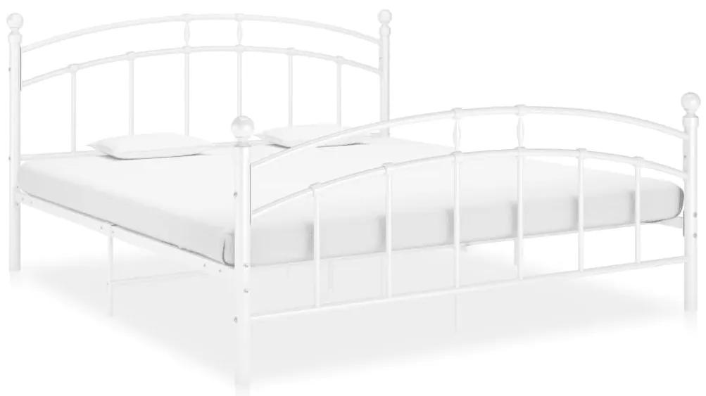 324986 vidaXL Cadru de pat, alb, 200 x 200 cm, metal