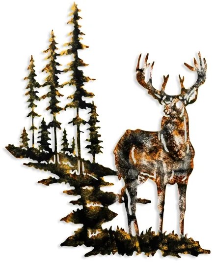 Decorațiune de perete 65x79 cm metal cerb