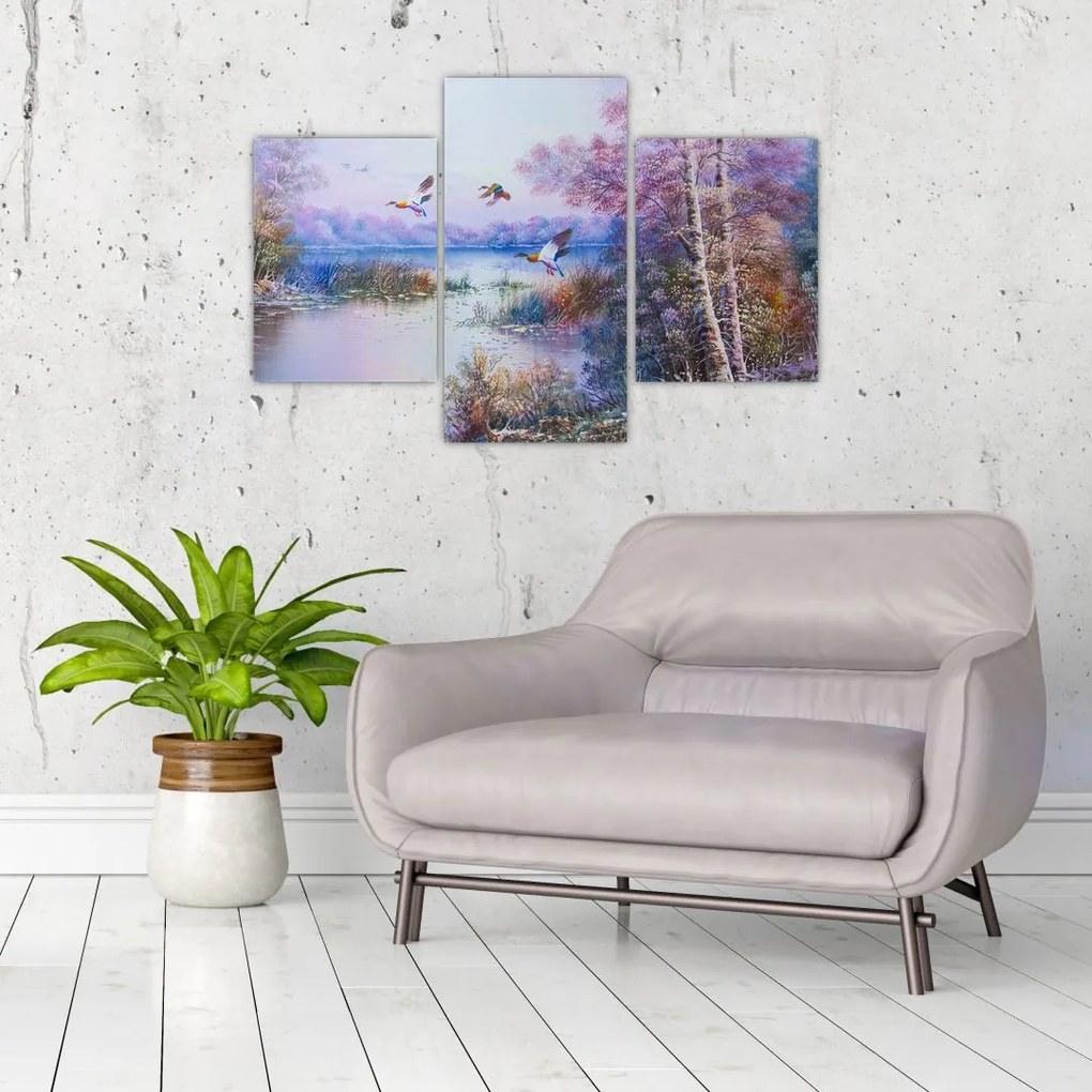 Tablou - Sosirea toamnei, pictură în ulei (90x60 cm)