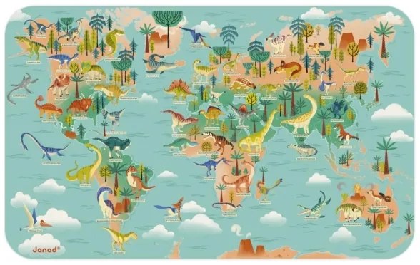 Janod - Hartă magnetică dinozauri
