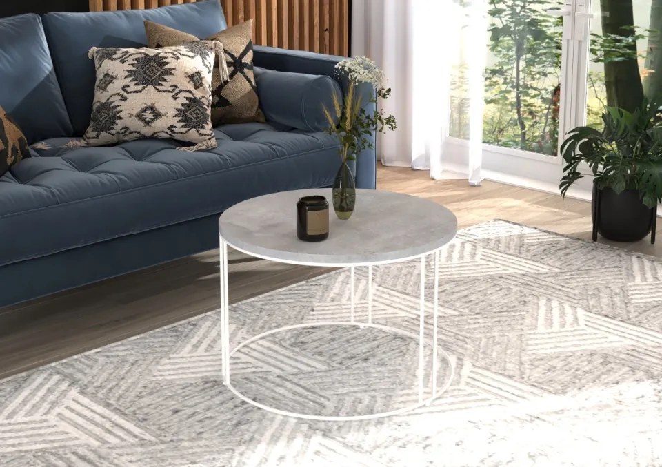 Măsuță de cafea NOEL, ADRK Furniture (Culoare: Alb / Negru)