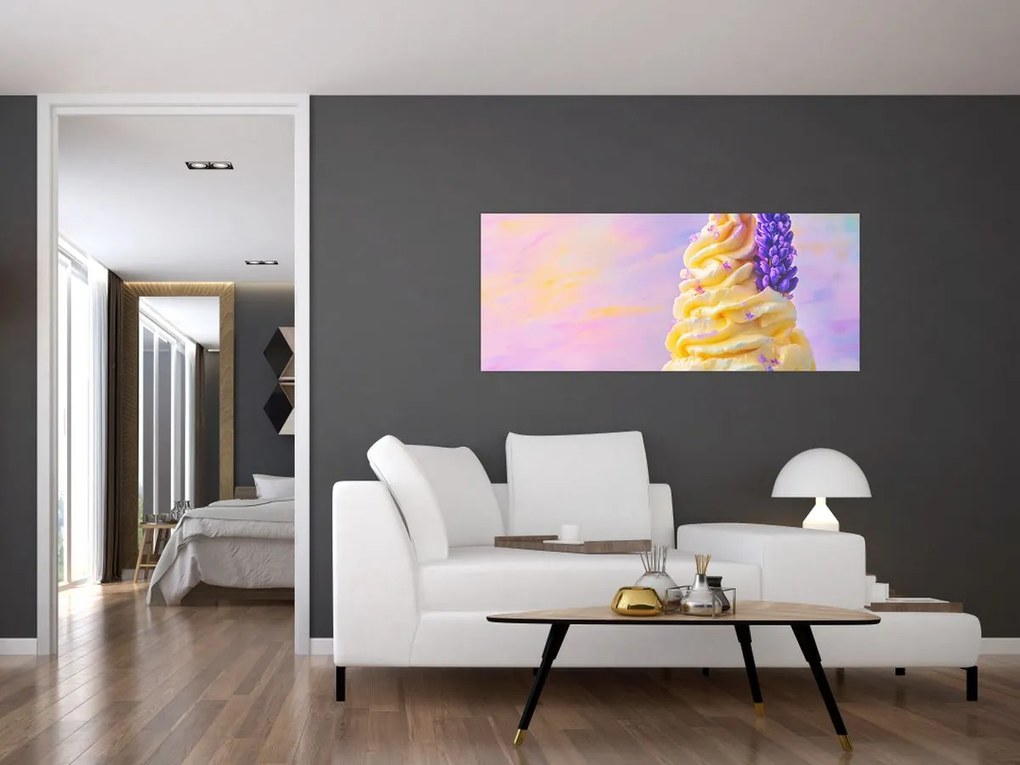 Tablou - Înghețată cu lavandă (120x50 cm)