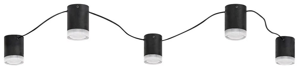 Plafoniera cu 5 spoturi cilindrice Looplab