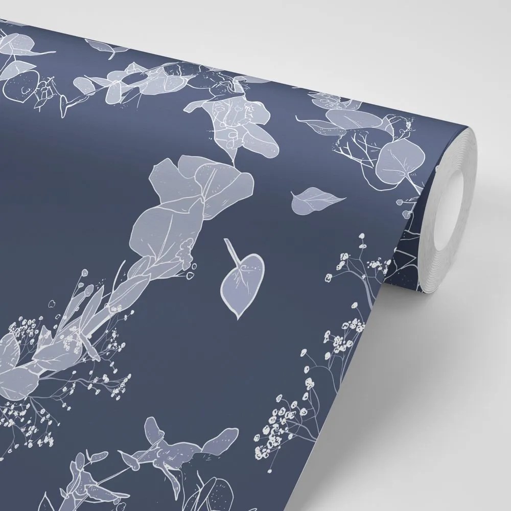 Tapet inimă populară în design albastru