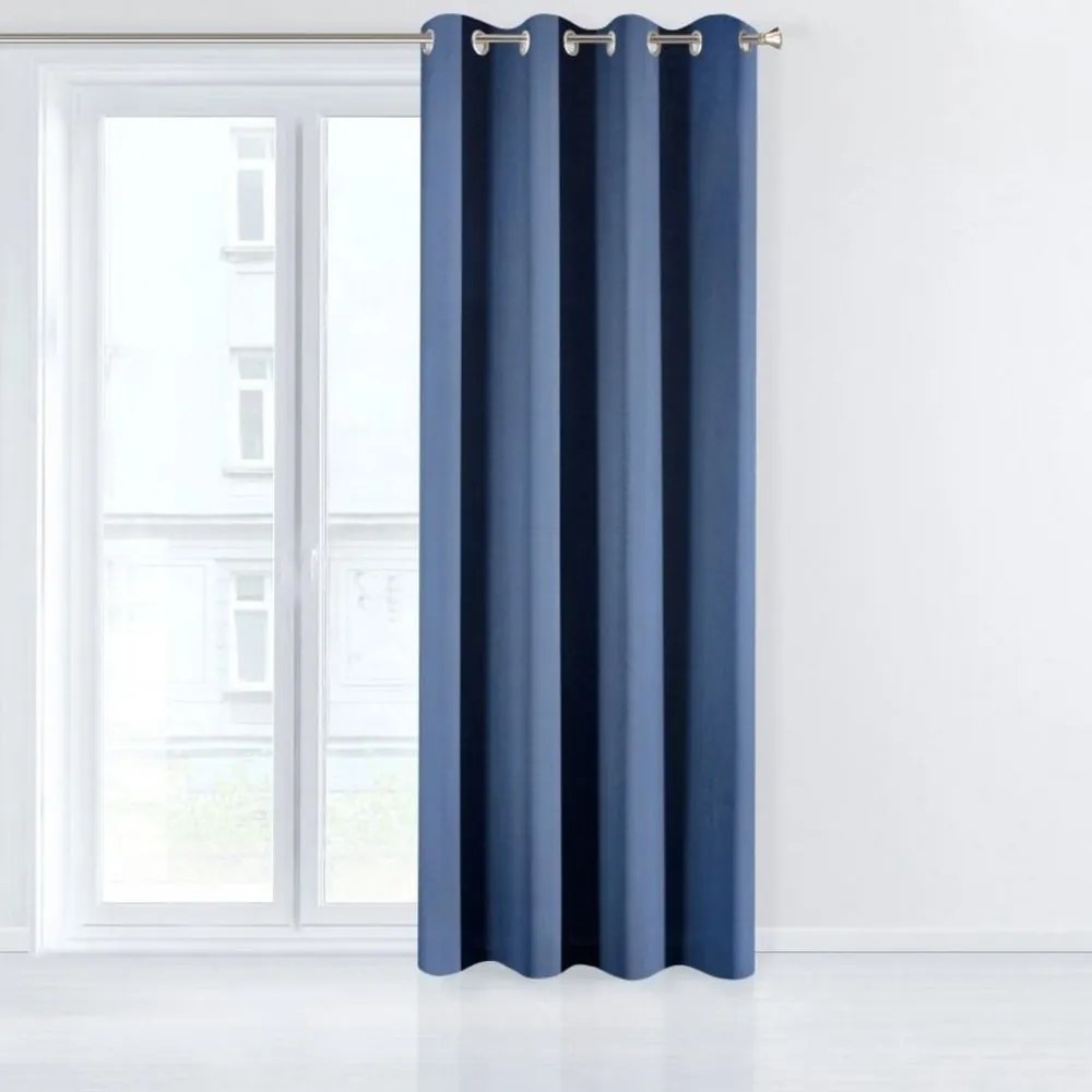 Draperie de o singură culoare albastru închis Lungime: 250 cm