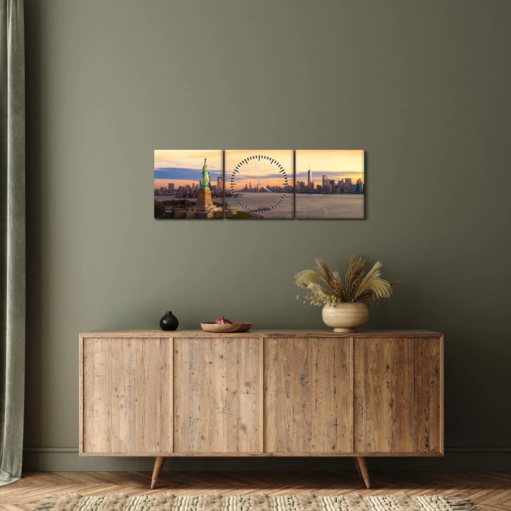 Tablou - Orașul New York (cu ceas) (90x30 cm)