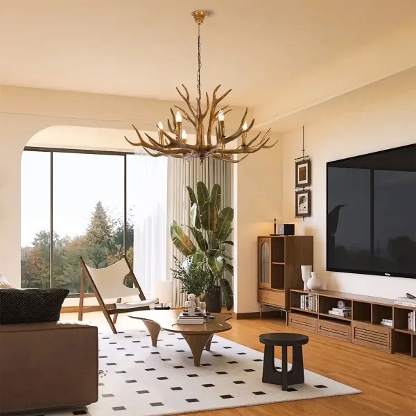 Brilagi - Candelabru cu lanț DEER 6xE14/10W/230V Ø 102 cm