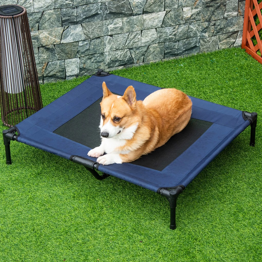 PawHut Pat pe picioare pat pentru câini pisici pat de tabără pat ridicat animale material textil Oxford textilenă micro-perforată oțel | Aosom Romania