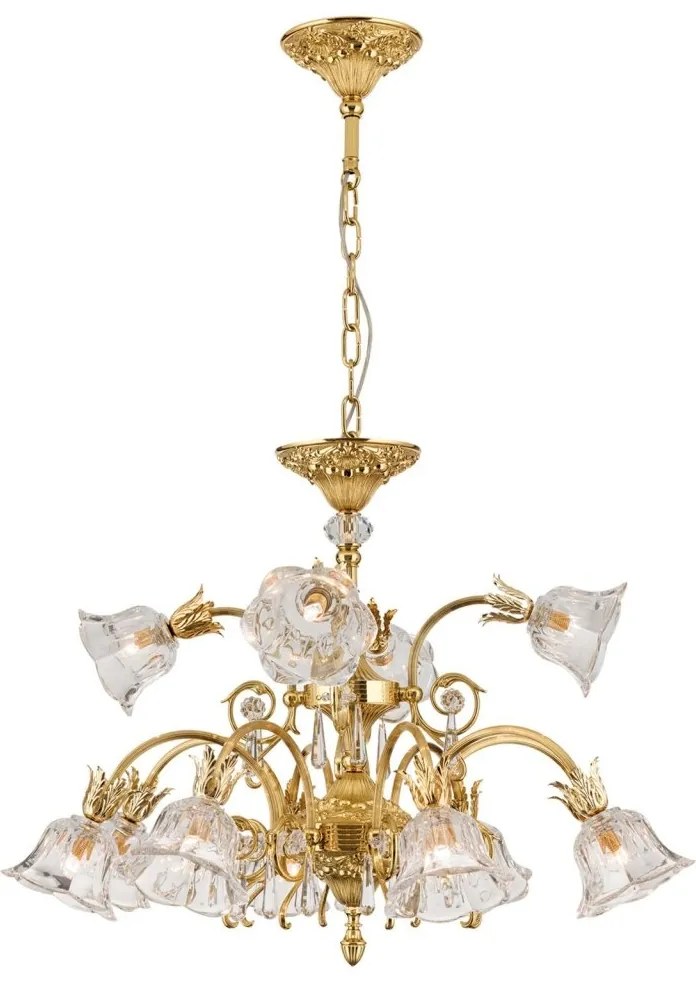 Candelabru cristal design lux LA BOHEME D-76cm 12L gold plated