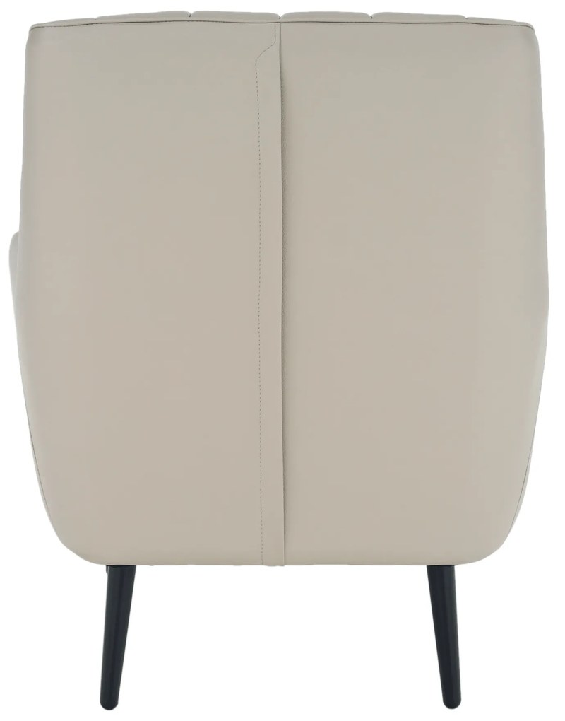 Fotoliu design, piele / piele ecologică, gri deschis / negru, LINSY