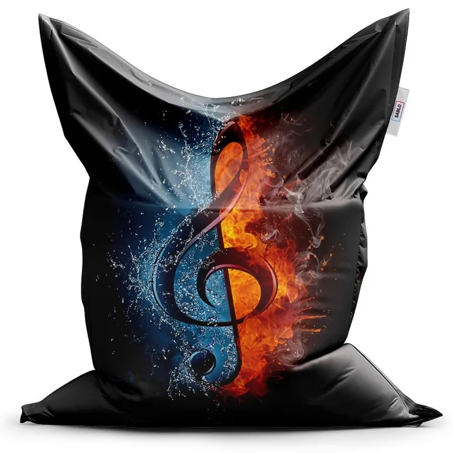 Sac de șezut Classic cheie în flăcări - pentru copii, negru