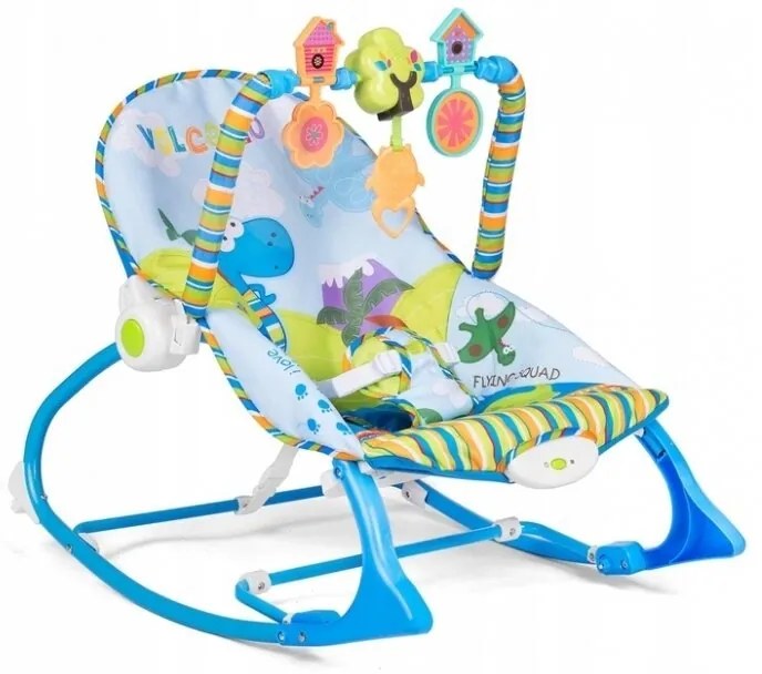 Balansoar multifunctional cu vibratii si muzica Ricokids 7302 - Albastru