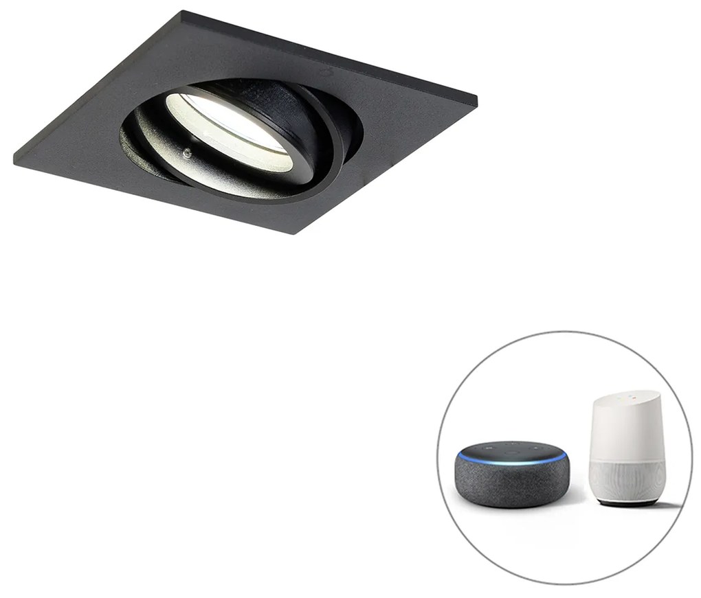 Spot integrat inteligent negru reglabil cu Wi-Fi GU10 - Club