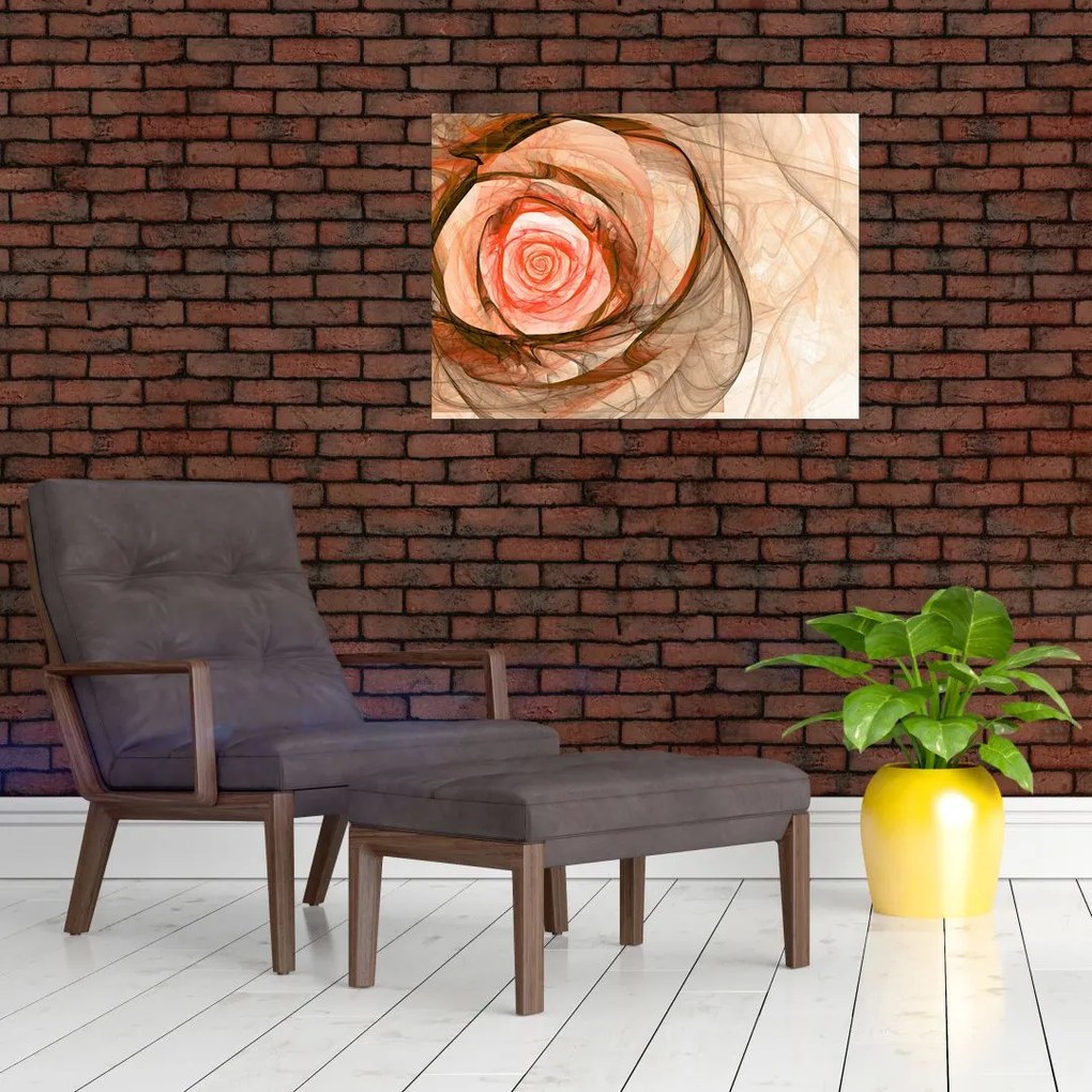 Tablou pe sticlă - Trandafir sufletului artistic (70x50 cm)