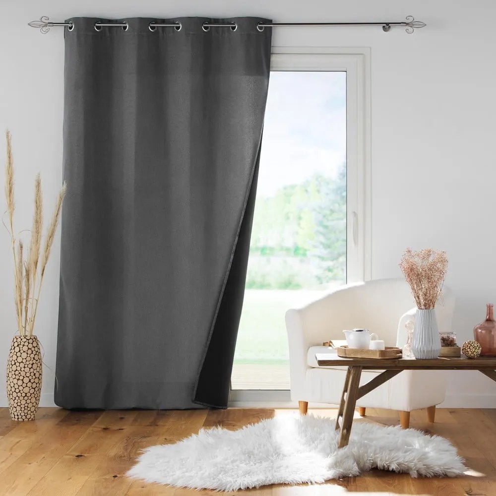 Draperie gri antracit antifonică 140x260 cm Jupiter – douceur d'intérieur