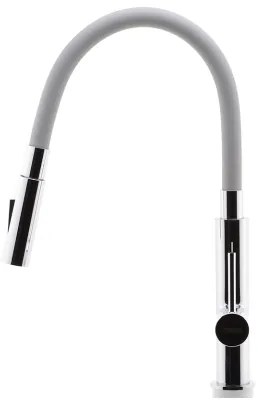 Baterie de chiuvetă cu pipă flexibilă FERRO crom lucios/gri