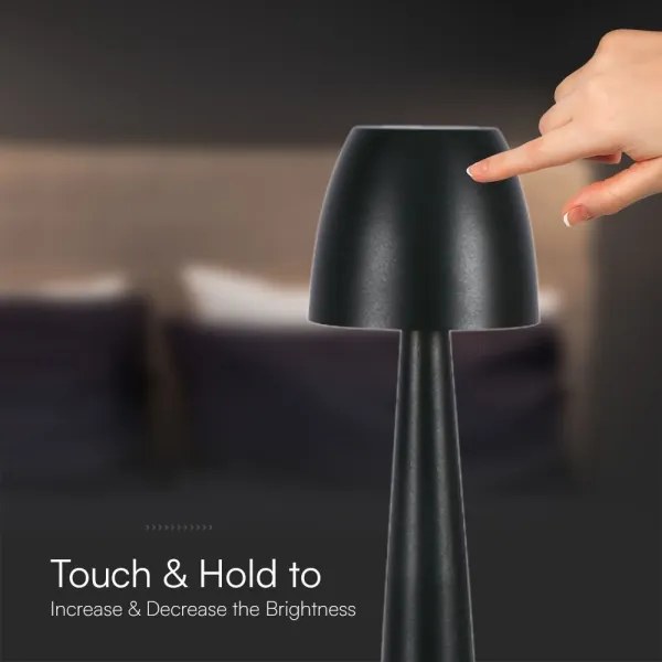 Lampă LED tactilă reîncărcabilă dimabilă de masă LED/3W/5V 3000-6000K negru