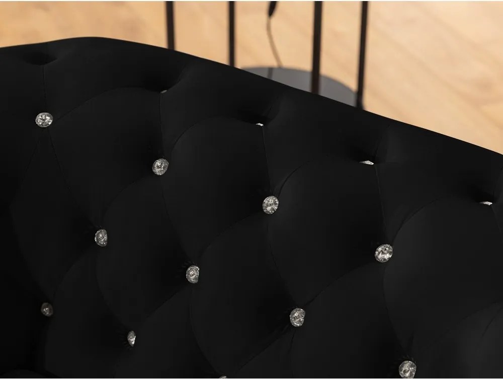 Fotoliu negru chesterfield cu tapițerie din catifea York Blik – Ropez