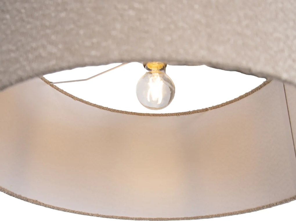 Lampă de podea aurie reglabilă cu abajur din material bej tip teddy de 50 cm - Editor