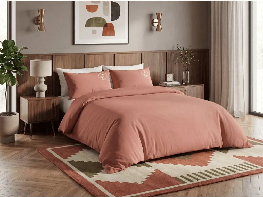 Lenjerie de pat din bumbac PLAIN BEAUTY teracota Dimensiune lenjerie de pat: 2 buc 60 x 70 cm | 200 x 220 cm