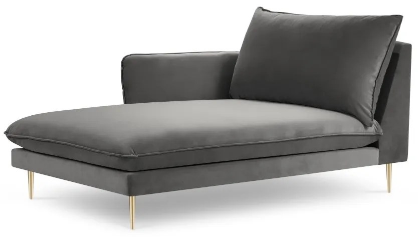 Sezlong tapitat Vienna velvet/picioare gold – L170 x l110 x h95