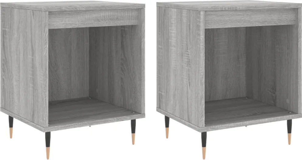 vidaXL Noptiere, 2 buc., gri sonoma, 40x35x50 cm, lemn compozit