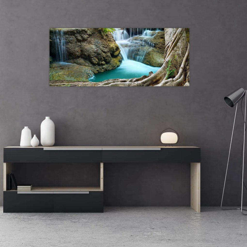 Tablou - Râu cu cascade (120x50 cm)