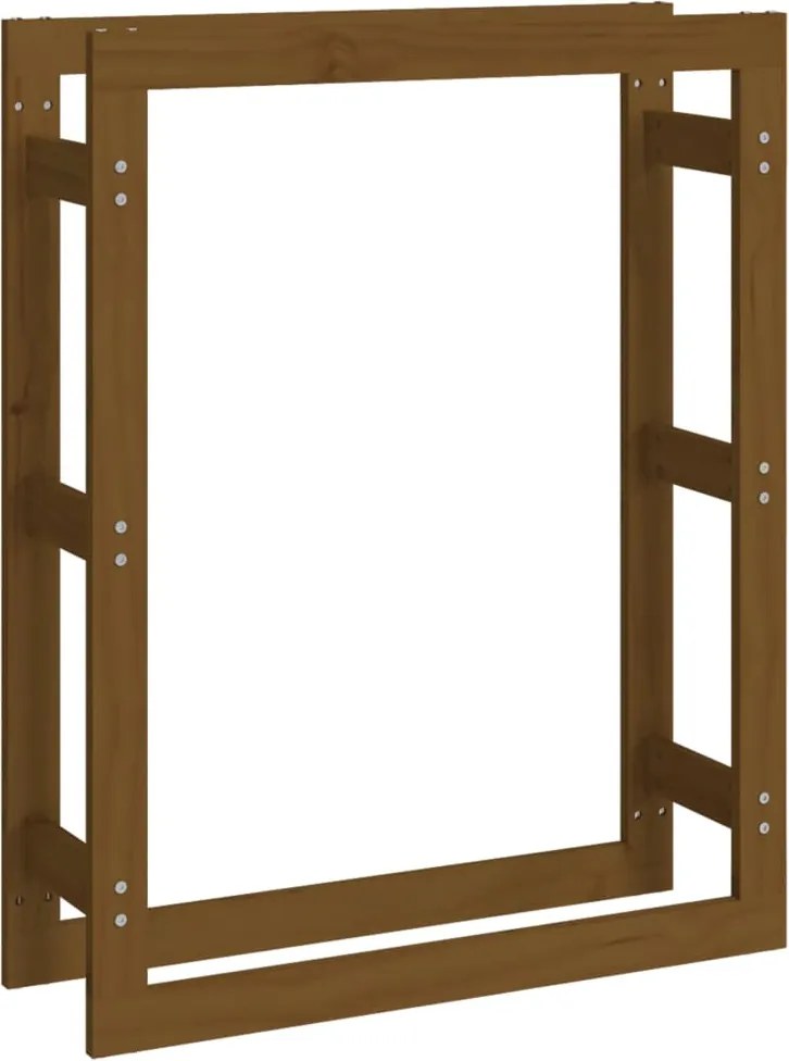 vidaXL Rastel lemne de foc, maro miere, 80x25x100 cm, lemn masiv pin