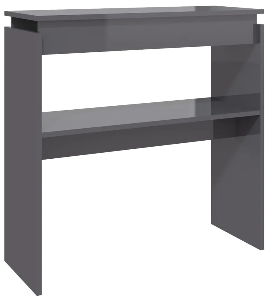 808322 vidaXL Masă consolă, gri extralucios, 80x30x80 cm, PAL
