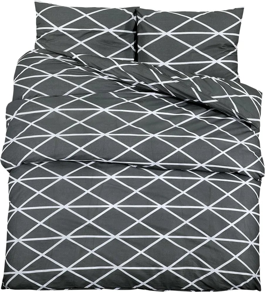 vidaXL Set cu husă de pilotă, gri, 225x220 cm, bumbac