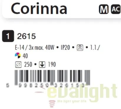 Plafoniera moderna diam. 25cm Corinna 2615 RX