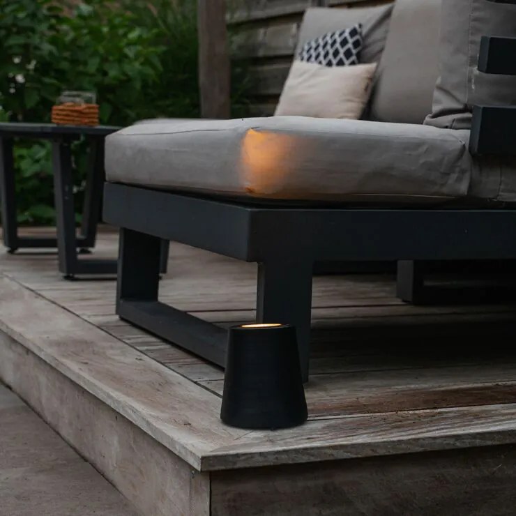 Spot modern de grădină negru rotund IP65 - Lennard