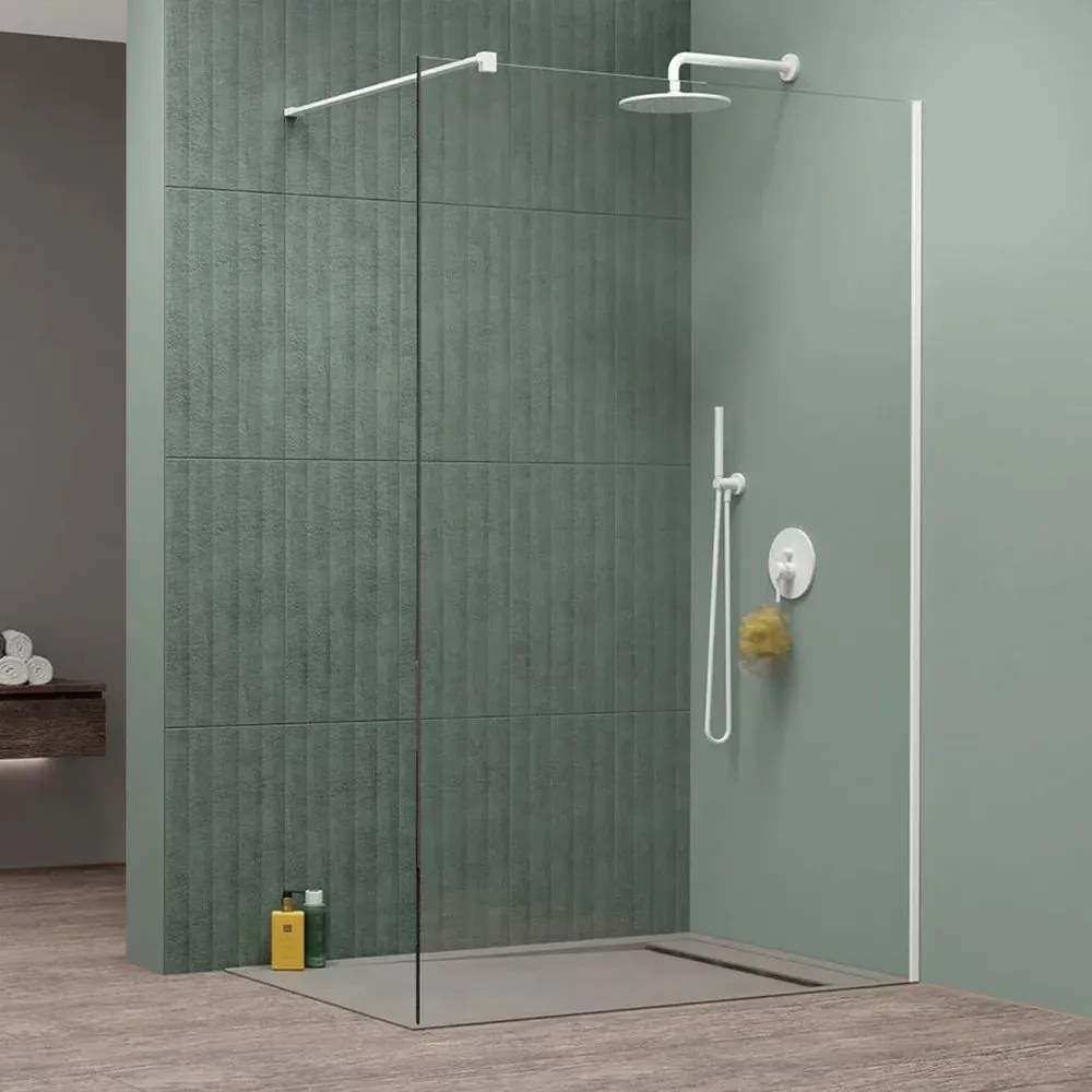 Paravan de dus tip Walk-in Radaway Modo New II alb mat-transparent 50 cm sticla securizata 8 mm