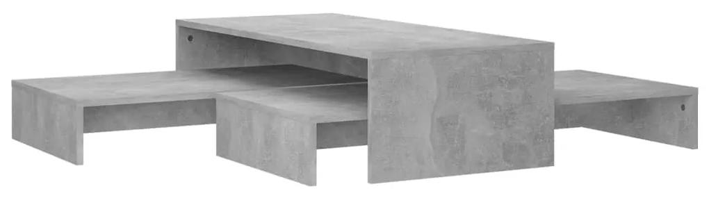 Set masute de cafea suprapuse, gri beton, 100x100x26,5 cm, PAL 1, Gri beton