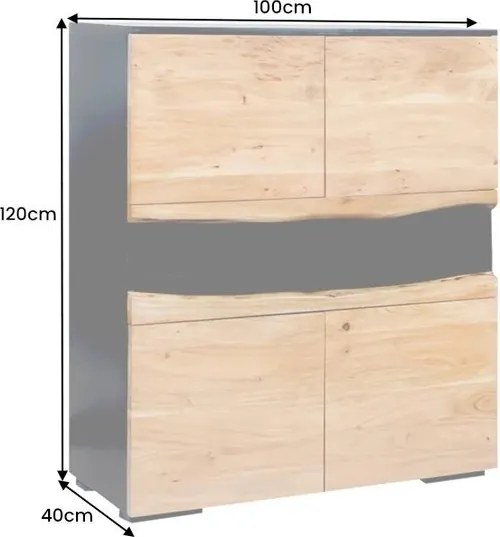 Bufet din lemn masiv GRAND ACACIA 120cm cu iluminat